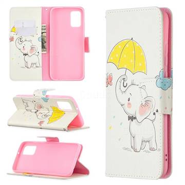 Umbrella Elephant Leather Wallet Case for Samsung Galaxy A02s