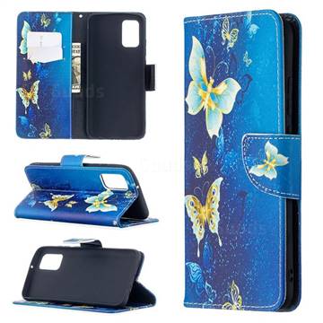 Golden Butterflies Leather Wallet Case for Samsung Galaxy A02s