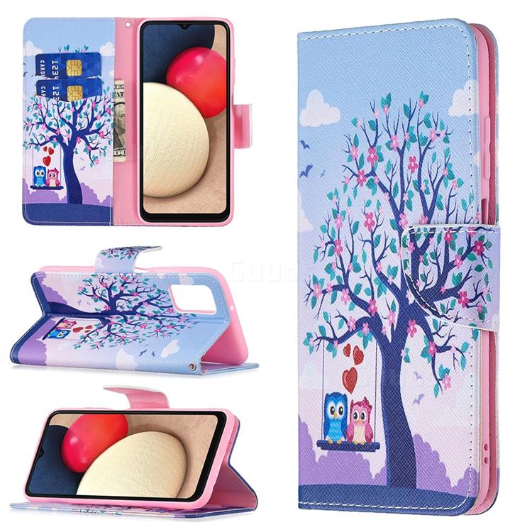 Tree and Owls Leather Wallet Case for Samsung Galaxy A03s