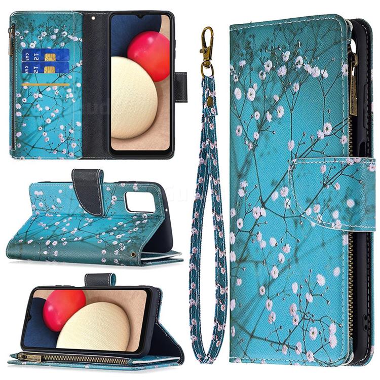 Blue Plum Binfen Color BF03 Retro Zipper Leather Wallet Phone Case for Samsung Galaxy A03s