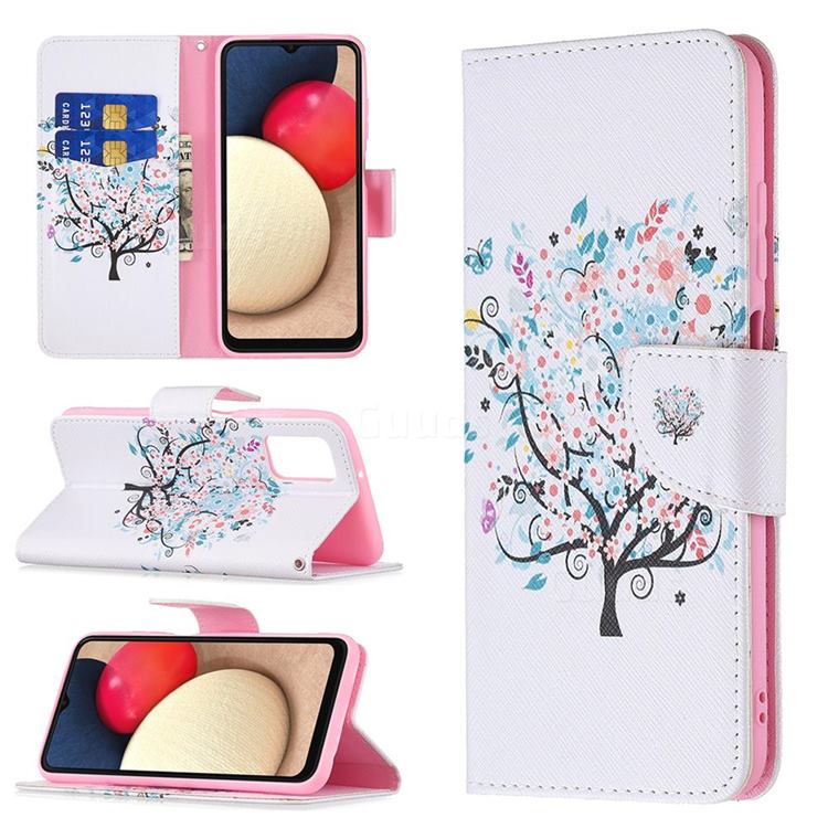 Colorful Tree Leather Wallet Case for Samsung Galaxy A03s