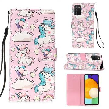 Angel Pony 3D Painted Leather Wallet Case for Samsung Galaxy A03s