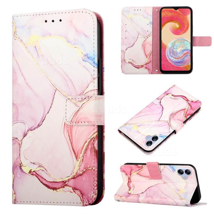 Rose Gold Marble Leather Wallet Protective Case for Samsung Galaxy A04e