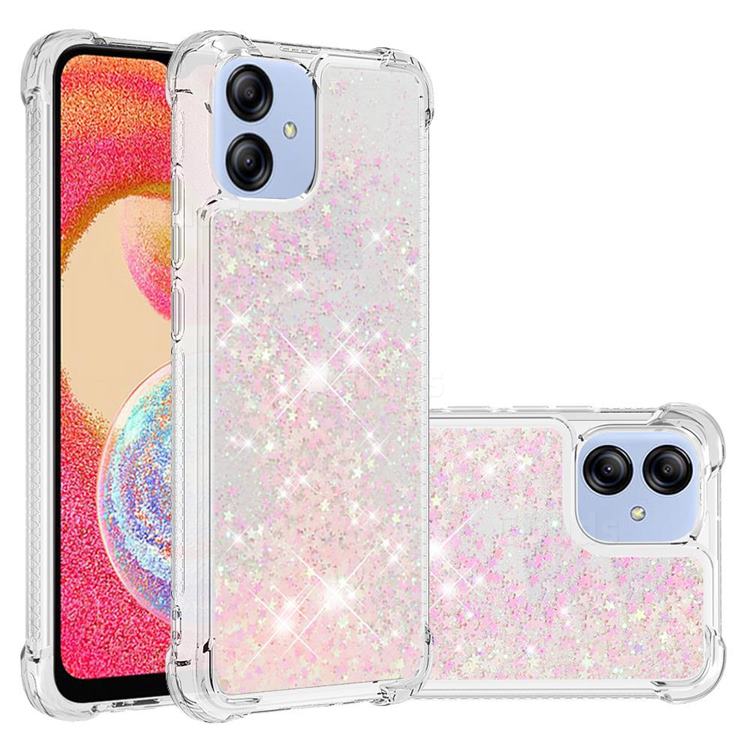Dynamic Liquid Glitter Sand Quicksand TPU Case for Samsung Galaxy A04e - Silver Powder Star