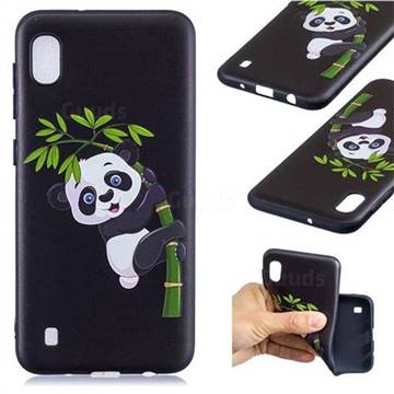 Bamboo Panda 3D Embossed Relief Black Soft Back Cover for Samsung Galaxy A10