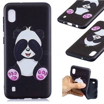 Lovely Panda 3D Embossed Relief Black Soft Back Cover for Samsung Galaxy A10