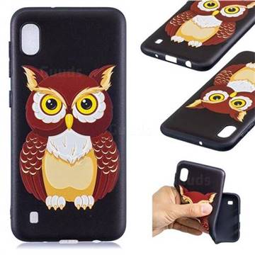 Big Owl 3D Embossed Relief Black Soft Back Cover for Samsung Galaxy A10