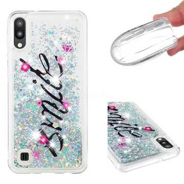 Smile Flower Dynamic Liquid Glitter Quicksand Soft TPU Case for Samsung Galaxy A10