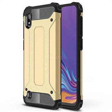 King Kong Armor Premium Shockproof Dual Layer Rugged Hard Cover for Samsung Galaxy A10 - Champagne Gold