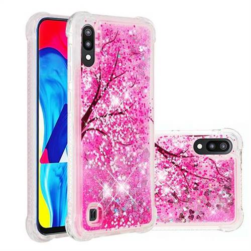 Pink Cherry Blossom Dynamic Liquid Glitter Sand Quicksand Star TPU Case for Samsung Galaxy A10
