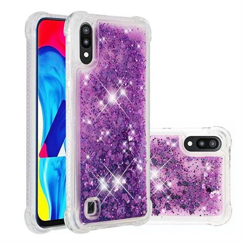 Dynamic Liquid Glitter Sand Quicksand Star TPU Case for Samsung Galaxy A10 - Purple