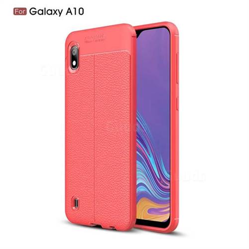 Luxury Auto Focus Litchi Texture Silicone TPU Back Cover for Samsung Galaxy A10 - Red