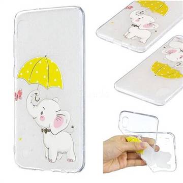Umbrella Elephant Super Clear Soft TPU Back Cover for Samsung Galaxy A10