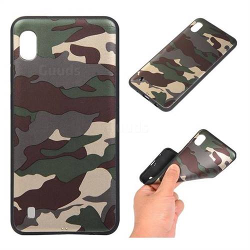 Camouflage Soft TPU Back Cover for Samsung Galaxy A10 - Gold Green