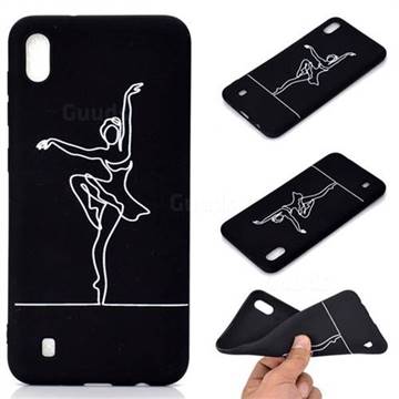 Dancer Chalk Drawing Matte Black TPU Phone Cover for Samsung Galaxy A10