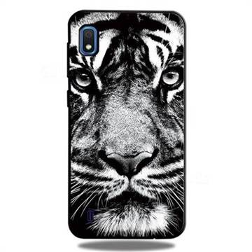 White Tiger 3D Embossed Relief Black TPU Cell Phone Back Cover for Samsung Galaxy A10