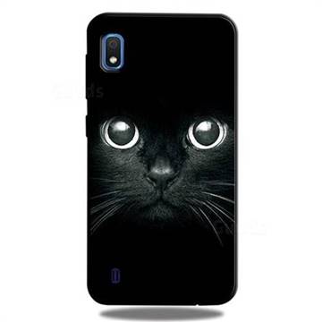 Bearded Feline 3D Embossed Relief Black TPU Cell Phone Back Cover for Samsung Galaxy A10