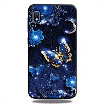 Phnom Penh Butterfly 3D Embossed Relief Black TPU Cell Phone Back Cover for Samsung Galaxy A10