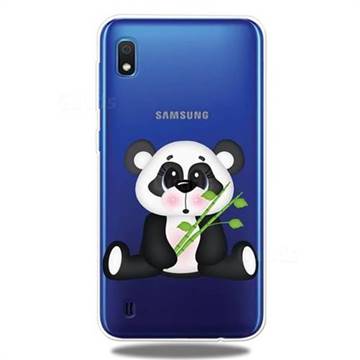 Bamboo Panda Clear Varnish Soft Phone Back Cover for Samsung Galaxy A10