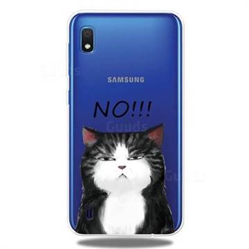 Cat Say No Clear Varnish Soft Phone Back Cover for Samsung Galaxy A10