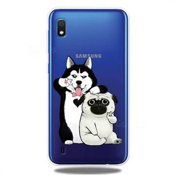 Selfie Dog Clear Varnish Soft Phone Back Cover for Samsung Galaxy A10