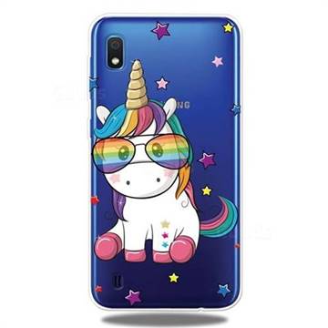 Glasses Unicorn Clear Varnish Soft Phone Back Cover for Samsung Galaxy A10