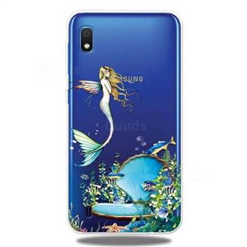 Mermaid Clear Varnish Soft Phone Back Cover for Samsung Galaxy A10
