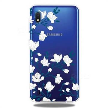 Magnolia Flower Clear Varnish Soft Phone Back Cover for Samsung Galaxy A10