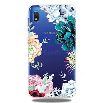 Gem Flower Clear Varnish Soft Phone Back Cover for Samsung Galaxy A10