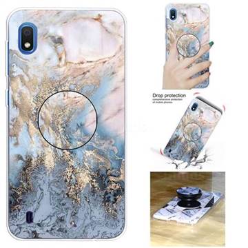 Golden Gray Marble Pop Stand Holder Varnish Phone Cover for Samsung Galaxy A10