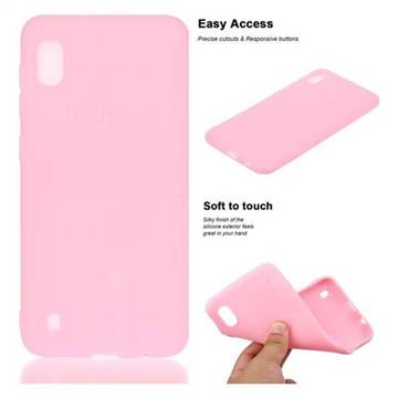 Soft Matte Silicone Phone Cover for Samsung Galaxy A10 - Rose Red