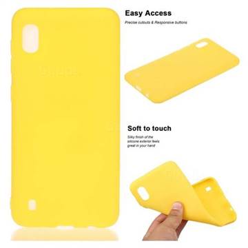 Soft Matte Silicone Phone Cover for Samsung Galaxy A10 - Yellow