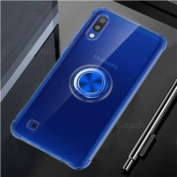 Anti-fall Invisible Press Bounce Ring Holder Phone Cover for Samsung Galaxy A10 - Sapphire Blue