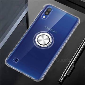 Anti-fall Invisible Press Bounce Ring Holder Phone Cover for Samsung Galaxy A10 - Transparent