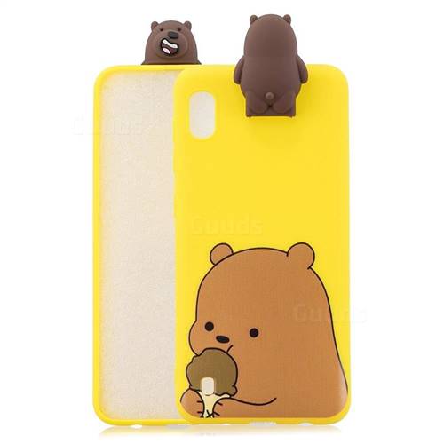 Brown Bear Soft 3D Climbing Doll Stand Soft Case for Samsung Galaxy A10