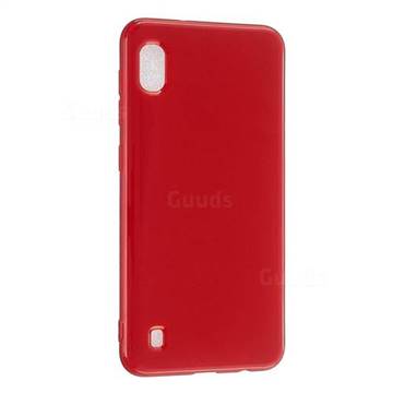 2mm Candy Soft Silicone Phone Case Cover for Samsung Galaxy A10 - Hot Red