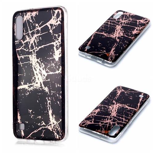 Black Galvanized Rose Gold Marble Phone Back Cover for Samsung Galaxy A10