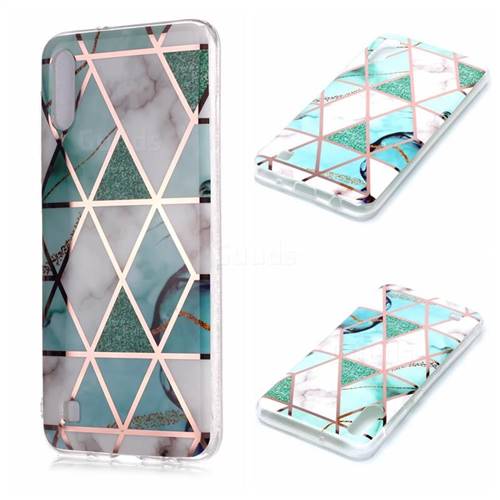 Green White Galvanized Rose Gold Marble Phone Back Cover for Samsung Galaxy A10