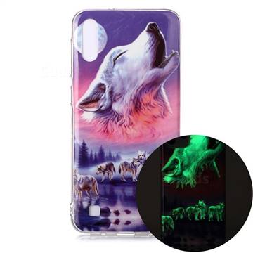 Wolf Howling Noctilucent Soft TPU Back Cover for Samsung Galaxy A10