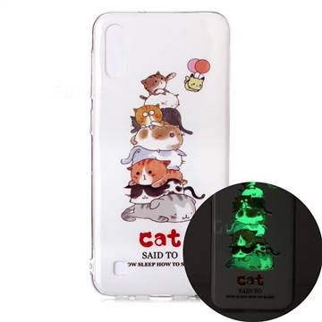 Cute Cat Noctilucent Soft TPU Back Cover for Samsung Galaxy A10