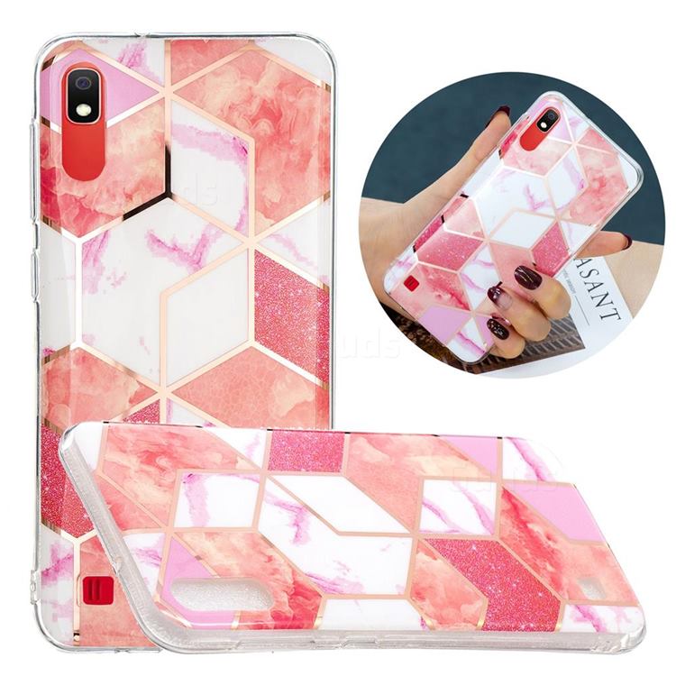 Cherry Glitter Painted Marble Electroplating Protective Case for Samsung Galaxy A10