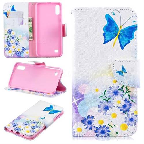 Butterflies Flowers Leather Wallet Case for Samsung Galaxy A10