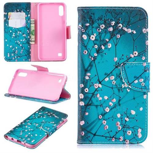 Blue Plum Leather Wallet Case for Samsung Galaxy A10