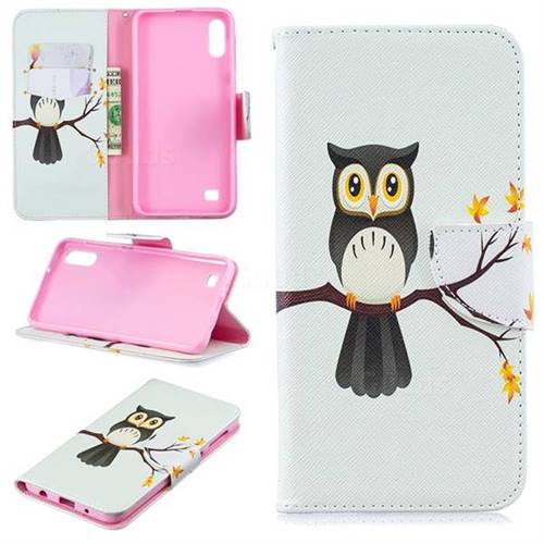 Owl on Tree Leather Wallet Case for Samsung Galaxy A10