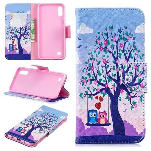 Tree and Owls Leather Wallet Case for Samsung Galaxy A10