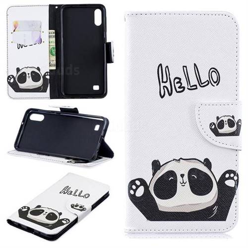 Hello Panda Leather Wallet Case for Samsung Galaxy A10