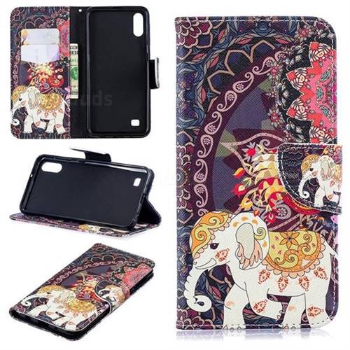 Totem Flower Elephant Leather Wallet Case for Samsung Galaxy A10