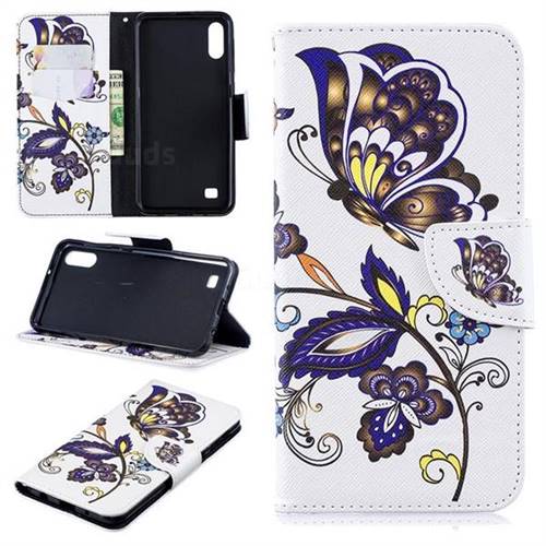 Butterflies and Flowers Leather Wallet Case for Samsung Galaxy A10