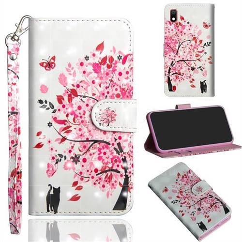 Tree and Cat 3D Painted Leather Wallet Case for Samsung Galaxy A10