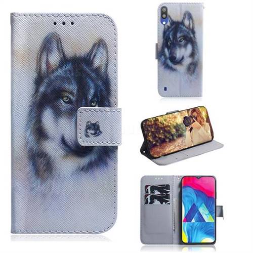 Snow Wolf PU Leather Wallet Case for Samsung Galaxy A10